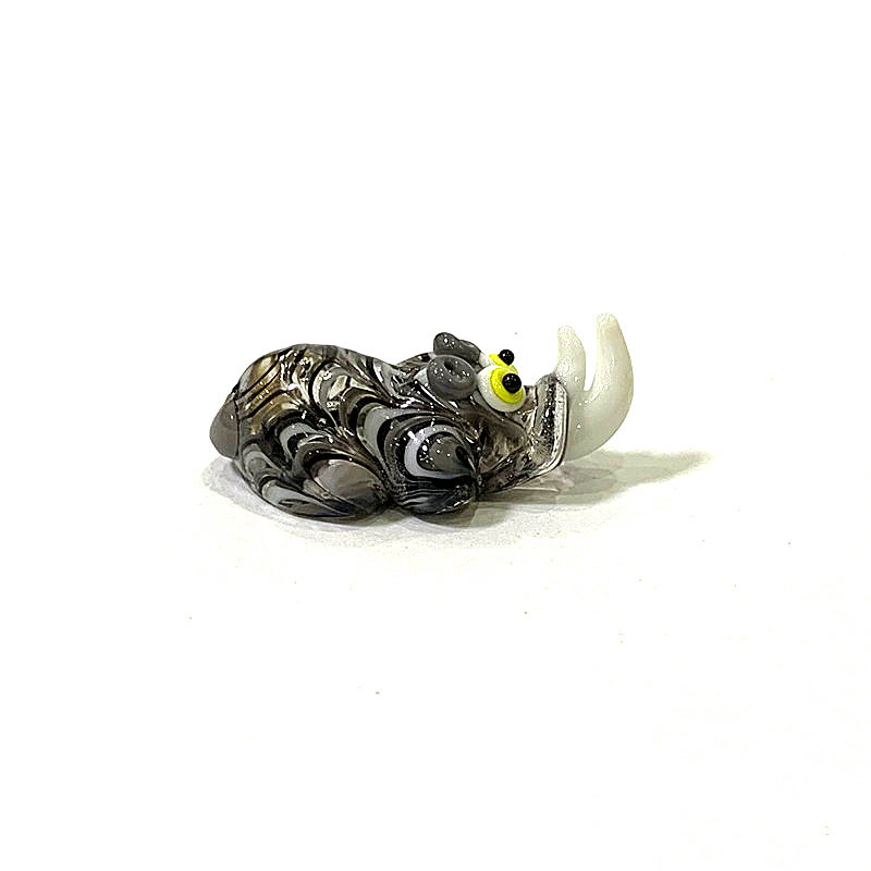 Miniature Glass Rhino Figurine - огляд і ціна Bonsai Garden Japan