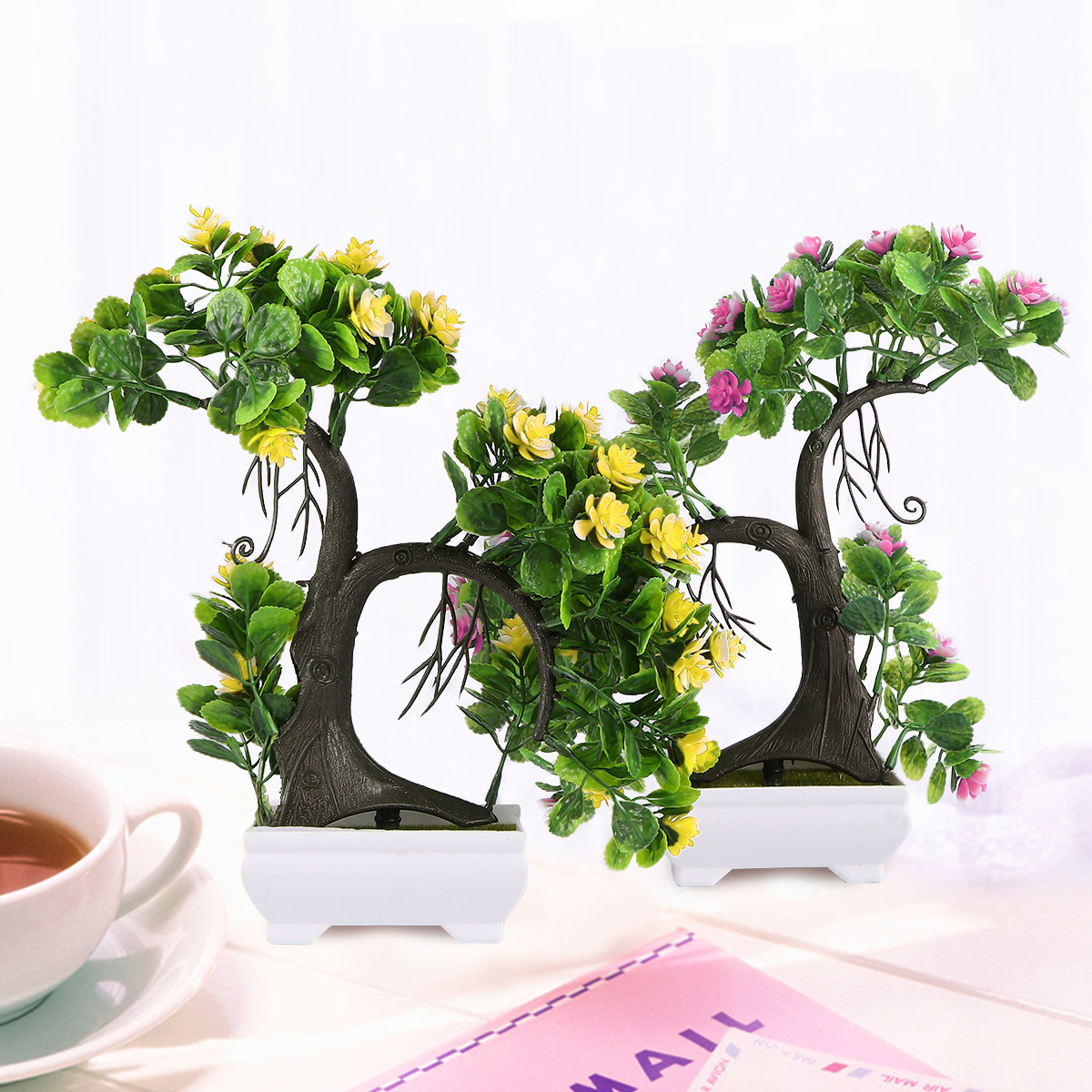 2Pcs Lifelike Simulation Bonsa - огляд і ціна Bonsai Garden Restaurant
