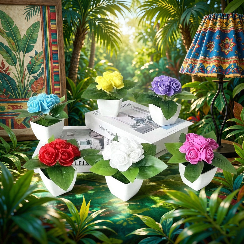 4pcs artificial 6 roses simula - огляд і ціна Bonsai Garden Restaurant