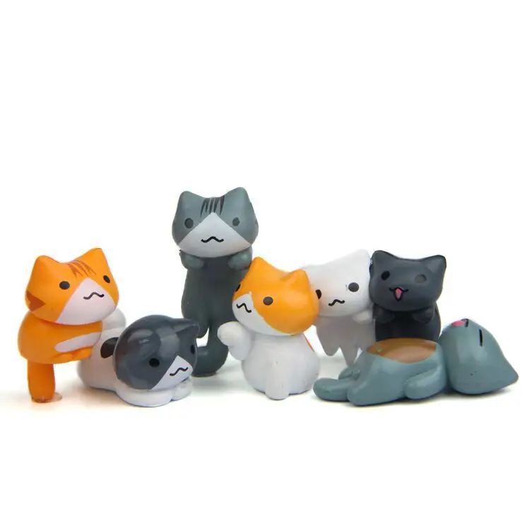 6Pcs/Set Cartoon Lucky pvc Cat - огляд і ціна Bonsai Garden Japan