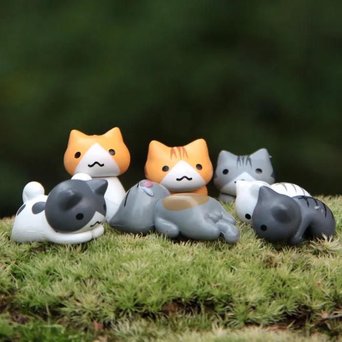 6Pcs/Set Cartoon Lucky pvc Cat - огляд і ціна Bonsai Garden Japan